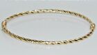 9CT YELLOW GOLD LADIES BANGLE - TWISTED DESIGN - NEW - GIFT BOXED