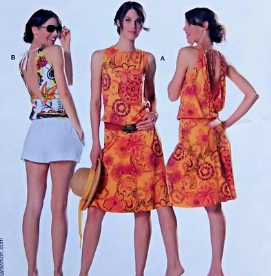 7830 Burda Misses Sleeveless Dress & Shirt Pattern Sz 6-18 UNCUT - Image 1 of 3