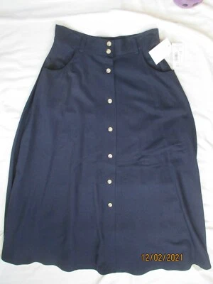PRESTON & YORK Nuevo Con Etiquetas Falda Larga Talla 12 AZUL MARINO Bolsillos Estilo 611C513 Foto 1 de 4