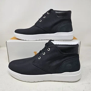 Men's Timberland Seneca Bay Chukka Canvas Boots / Black Canvas / TB0A26UE 015 - Picture 1 of 5