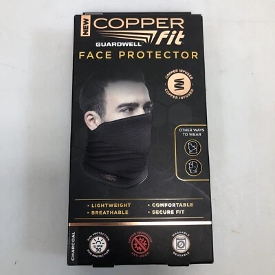 Copper Fit Guardwell Face Protector Mask Adult Charcoal Gray/Black UV30 NEW NIB - Image 1 of 3