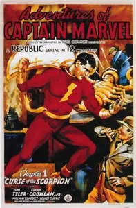 Le avventure di Captain Marvel (1941) Tom Tyler cult serial film poster stampa 7 - Foto 1 di 1