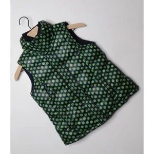 GAP KIDS Navy & Green Polka Dot Puffer Vest Jacket Outdoors Everyday Large 10 - Picture 1 of 8