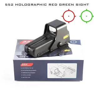 552 Red Green Dot Holographic Reflex Sight Scope Tactical Hunting 20mm Rail - Picture 1 of 22