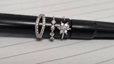 Conjunto de 3 peças de anel de argola de nariz de prata esterlina 925 em 10 mm 20G E50191, E50314, E50315 - Imagem 1 de 4