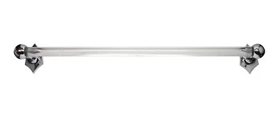 Waldorf Astoria Bathroom Nickel & Glass Art Deco Towel Bar - Image 1 of 4