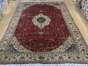 Persian Kashmir Hand Knotted Silk on Silk Rug Carpet, Oriental Decor 290x172 - Picture 1 of 12