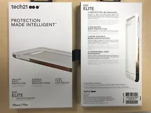 Tech21 EVO ELITE Case for iPhone 7 Plus / 8 Plus in Clear Frost with Gold Trim - Picture 1 of 3