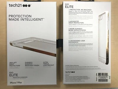 Tech21 EVO ELITE Case for iPhone 7 Plus / 8 Plus in Clear Frost with Gold Trim - Image 1 of 3