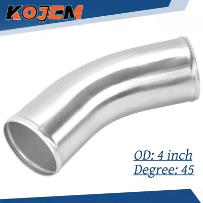45 Degree 4" inch Intercooler Intake Tube Turbo Pipe hose Aluminum For Universal - Image 1 of 4
