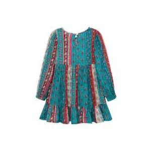 Peek Mixed Florals Metallic Dress Long Sleeve Sparkles Multicolor Big Girls 8 - Picture 1 of 8