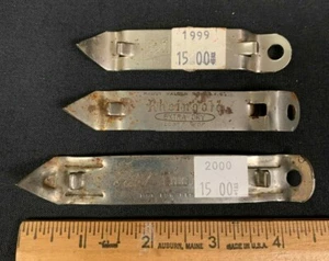 1950S/60S PABST *BLUE RIBBON/SCHLITZ/RHEINGOLD METAL BOTTLE OPENER LOT (3) 22521 - Picture 1 of 2