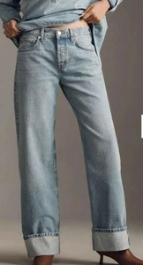 Ética Stanton High-Rise Relaxed Cuff Denim Jeans 26 - Picture 1 of 5