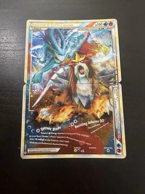 Suicune & Entei Legend 94 95/95 Top & Bottom Heartgold Soulsilver Pokemon Cards - Image 1 of 4
