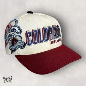 Vintage Colorado Avalanche Hat Cap SnapBack White Dome Sports Specialties Shadow - Picture 1 of 7