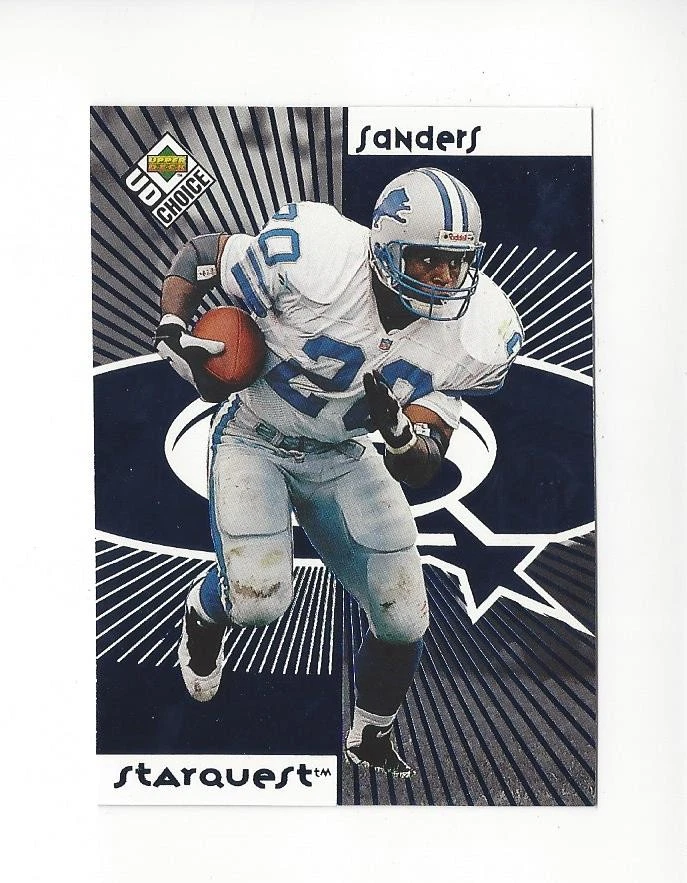 1998 UD Choice Starquest/Rookquest Blue #SR3 Barry Sanders/T.Banks Lions Jaguars - Image 1 of 1