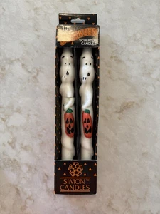 Velas cónicas de Halloween de novedad vintage fantasmas y calabazas - Imagen 1 de 4