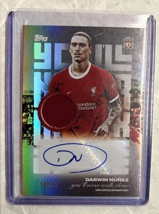 Topps Liverpool Team Set 23/24 Darwin Nunez Auto Relic /25 - Picture 1 of 3