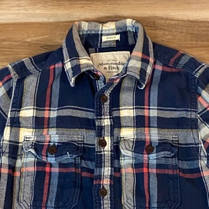 Abercrombie & Fitch Mens Flannel Shirt Small Muscle Fit Plaid Button Up - Picture 1 of 10