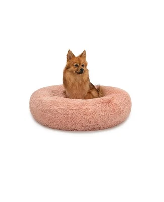 lionto Hundebett rund, Hundekissen, Hundesofa Donut, 60cm Durchmesser, rosa