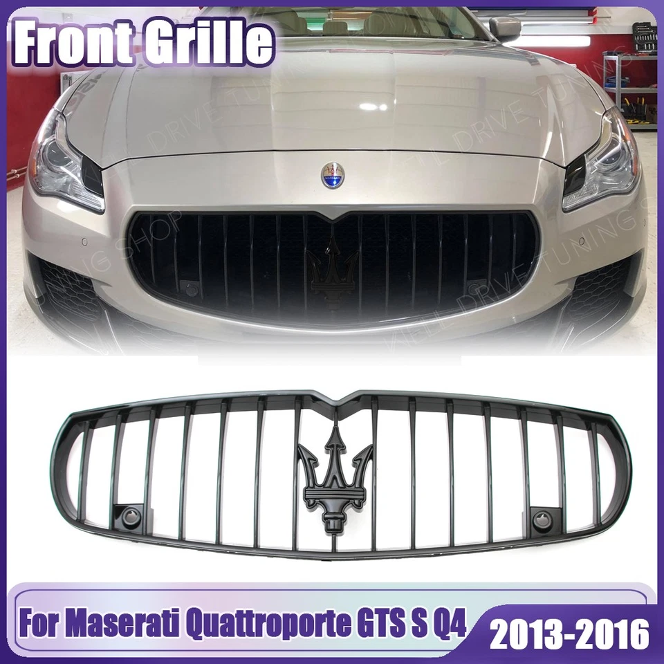 For Maserati Quattroporte 2013-16 Sport GTS SQ4 Glossy Black Front Bumper Grille - Изображение 1 из 4
