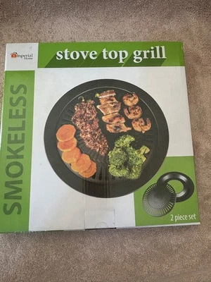 Imperial Home 13" Smokeless Stove Top Grill Non Stick Healthy and Easy - Image 1 of 4