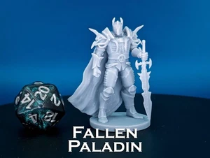 Human Fallen Paladin Miniature for D&D, Dungeons and Dragons, Pathfinder and oth - Picture 1 of 5