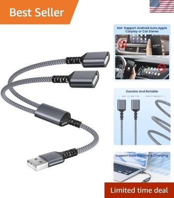 Versátil divisor USB-A 1 puertos macho a 2 hembra - Perfecto para PC y portátiles Foto 1 de 4