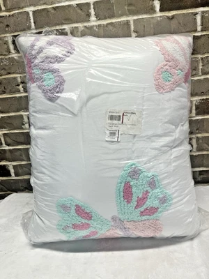 Pottery Barn Kids Candlewick Butterfly Comforter Twin Size Pretty Pastels NEW - Image 1 of 4