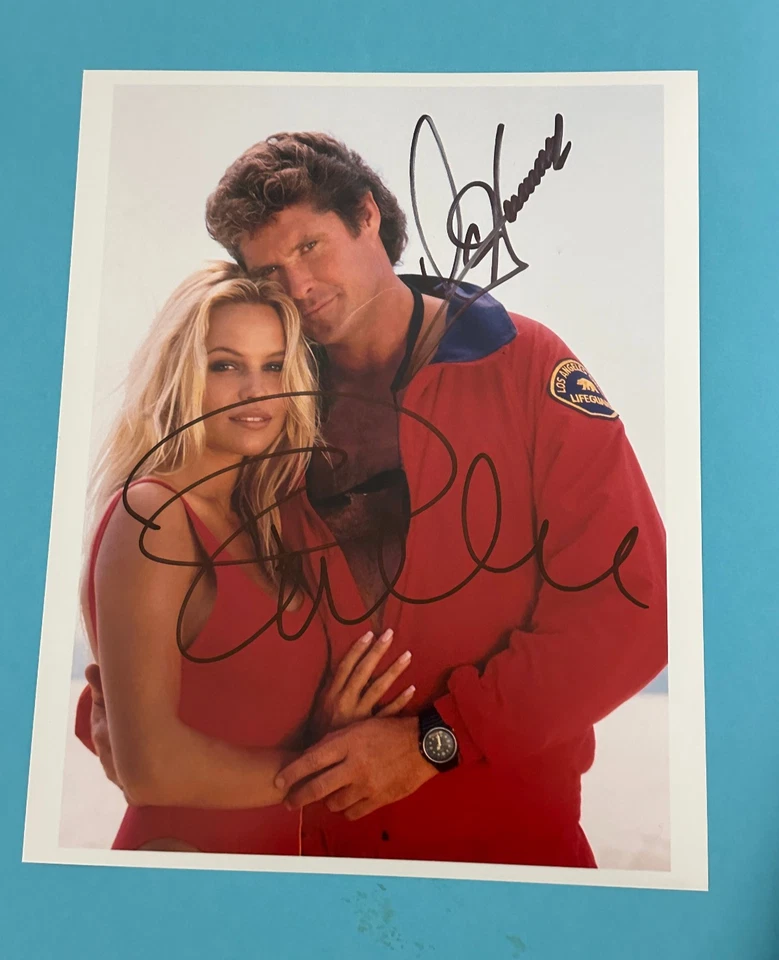 David Hasselhoff + Pamela Anderson  BAYWATCH  - signed, original Autogramm !!! - Bild 1 von 1