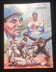 D)2013, UGANDA, MINISHEET, ISSUE, FAMOUS PEOPLE OF AFRICAN ORIGIN, JACKIE ROBINS - Picture 1 of 1