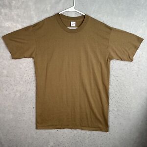 Vintage 80s Duke Athletic Blank T Shirt Adult XL Brown Single Stitch USA Mens