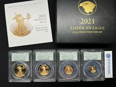 2021-W Gold Eagle Proof Set — Type 2 — PCGS PR70 First Day Of Issue Retro Label - Image 1 of 3