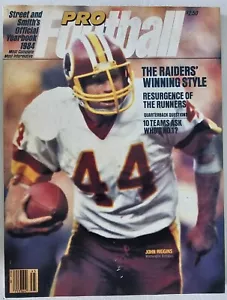 Anuario de fútbol americano profesional Street and Smiths 1984 John Riggins Washington Redskins - Imagen 1 de 2