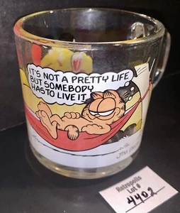 Vintage 1978 Garfield Hammock Glass Mug Cup McDonalds Jim Davis - Picture 1 of 12