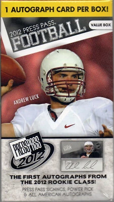 2012 PRESS PASS FOOTBALL CARD BLASTER BOX - RUSSELL WILSON ROOKIE YEAR - Image 1 of 2