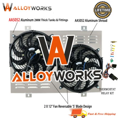 Electric Fan+Aluminum Shroud For 79-93 Ford Mustang Mercury Marquis ALLOY — 第 1/4 张图片