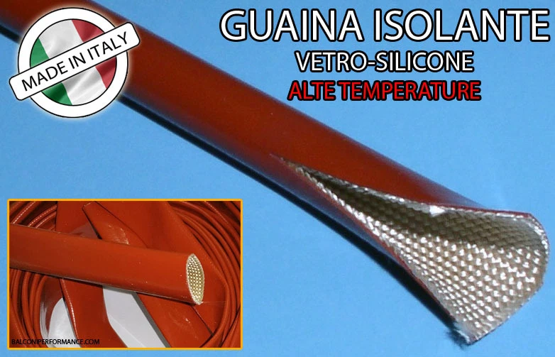 GUAINA ISOLANTE VETRO SILICONE 260° ROSSA alte temperature 1500V diametro 5 mm - Immagine 1 di 1