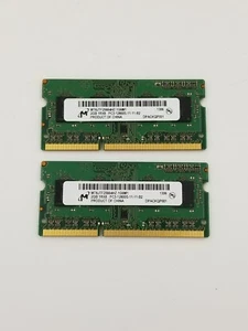 Two Micron 2GB 1Rx8 PC3 12800S-11-11-B2 DPACKQP001 (2GB x 2 = 4GB) - Picture 1 of 2