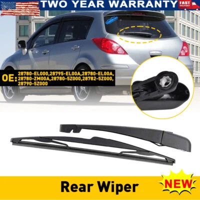 Rear Wiper Arm & Blade Fit Nissan 2007 2008 2009 Versa 2011 2012 28780-EL000 NEW - Image 1 of 4