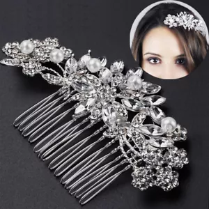 ridal Wedding Hair comb Wedding Headpiece for Bride Rhinestone Wedding Headband - Picture 1 of 12