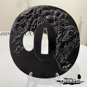 Black Rabbit Tiger Tsuba Hand Guard For DIY Japanese Sword Katana Maintainance - Picture 1 of 2