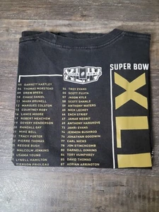 New Orleans Saints Super Bowl XLIV 2010 Youth Large Black T-Shirt Reebok Roster - Picture 1 of 6