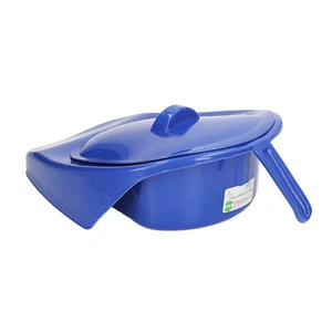 PP Bedpan Elderly Patient Bed Pan W/ Lid Handle For Pregnant Woman Dark Blue♪ - Picture 1 of 12