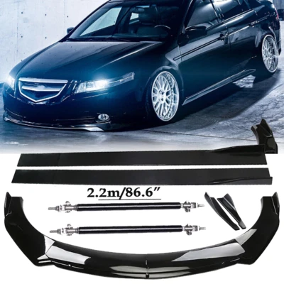 Front Bumper Lip Spoiler Side Skirts Rear Glossy Black For Acura TSX - Image 1 of 4