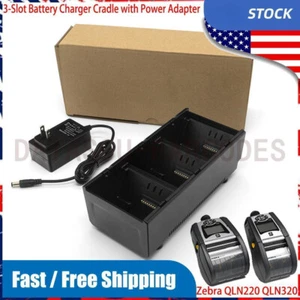 3-Slot Battery Charger Cradle with Power Adapter for Zebra QLN220 QLN320 Printer - Picture 1 of 9