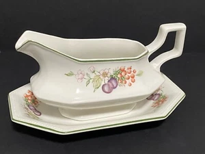 Johnson Brothers Fresh Fruit Pattern Gravy Boat and Plate - VGC!! - Picture 1 of 3