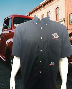 F100 SuperNationals 25th Anniversary Black Denim Short Sleeve Racing Shirt Large - Picture 1 of 7