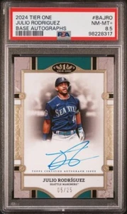 Julio Rodriguez 2024 Topps Tier One Gold Foil Auto Variation #BAJRO 5/25 PSA 8.5 - Picture 1 of 2