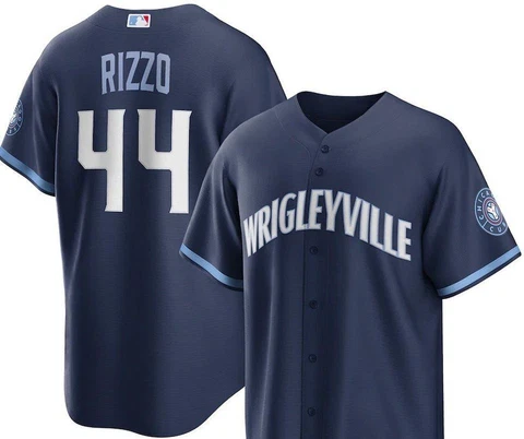 Chicago Cubs Anthony Rizzo Navy 2021 City Connect Player Jersey Printed Jersey Cover